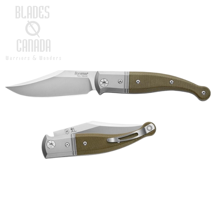 Lion Steel GT01 CVG Slipjoint Folding Knife, Niolox Gitano, Micarta Green, GT01 CVG